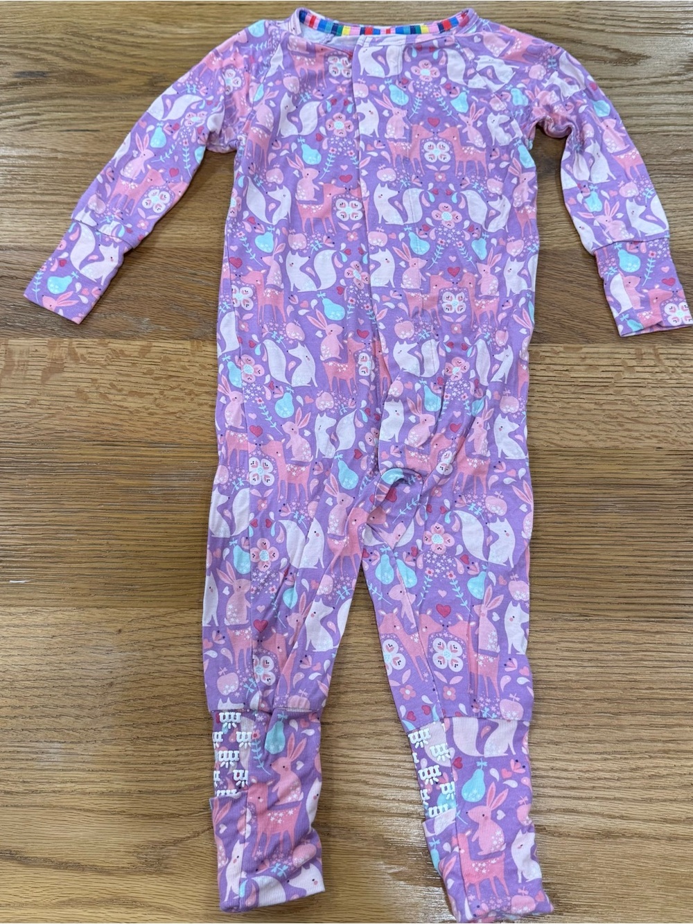 Magnetic Me Lavender Woodland Animal Footie Bamboo Pajamas 9-12m